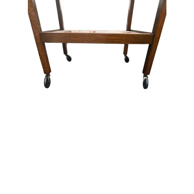 Edwardian Era Quarter Sawn Oak Convertible Bar Cart & Game Table, 1910s-1920s For Sale - Image 12 of 14