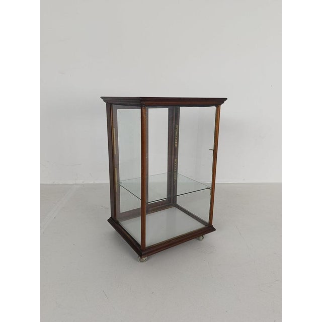 Gold Small Display Cabinet in Glass and Wood For Sale - Image 8 of 11