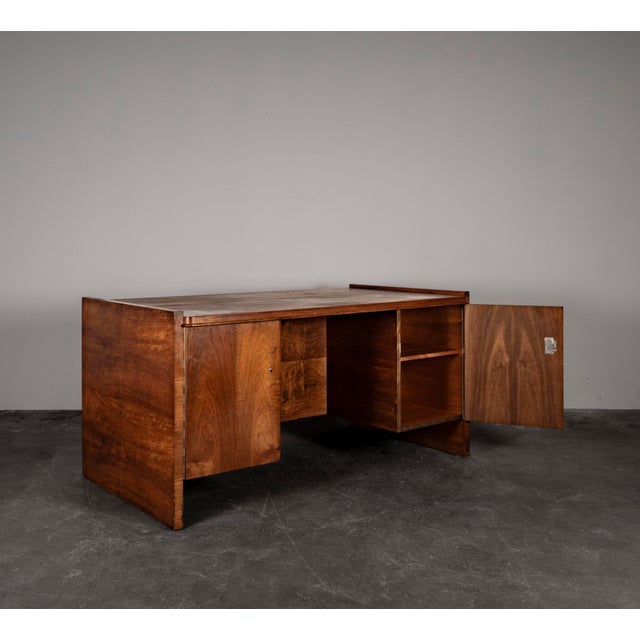 Art Deco Desk in Walnut by Bruno Paul for Veb Deutsche Werkstätten Hellerau, 1930s For Sale - Image 10 of 18