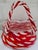 Late 20th Century Vintage Murano-Style Red & White Hand-Blown Art Glass Handbag Purse Vase For Sale - Image 5 of 9