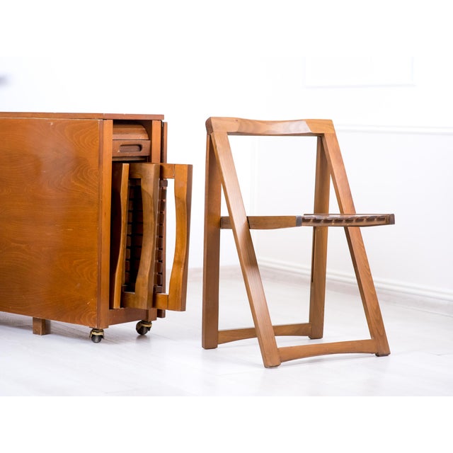 1960s Folding Drop Leaf Table and Chairs Set of 5 Chairish