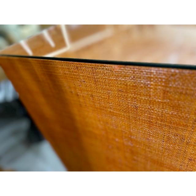 Orange Orange Grasscloth Chest by Century Curate Home For Sale - Image 8 of 10