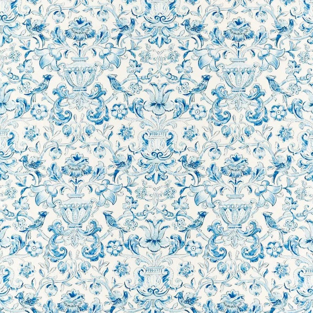 Zoffany Pompadour Print Fabric in Indigo - a Sample For Sale