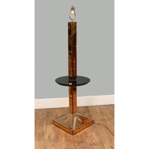 1930s Art Deco Floor Lamp in Glass with Cocktail Table, 1930s For Sale - Image 5 of 8