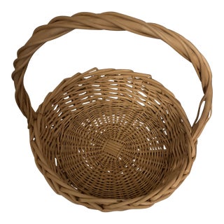 Mid 20th Century Wicker Basket For Sale