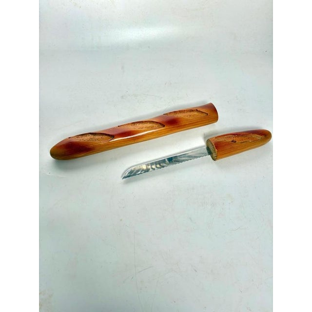 1970s Wooden Baguette Knife Block, France, 1970s For Sale - Image 5 of 11