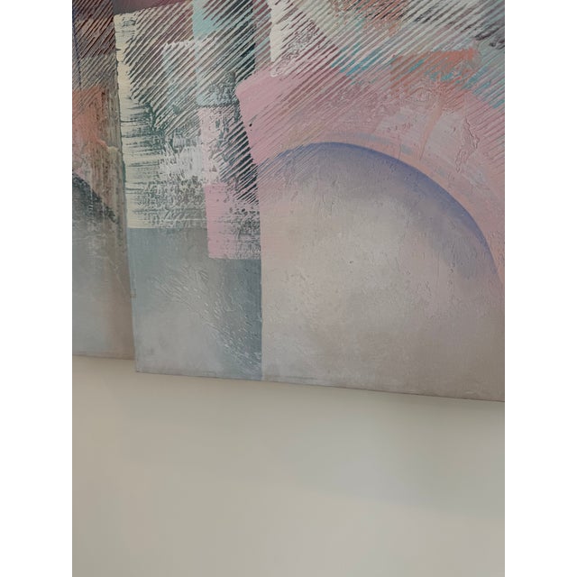 1980s Vintage Stack Canvas Art For Sale - Image 4 of 14