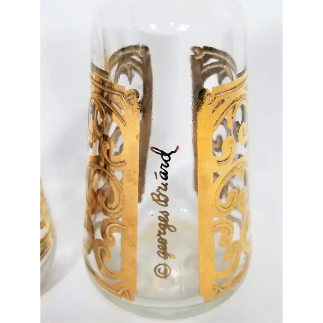Glass Georges Briard 22-Karat Gold Cruet Set 1960s Mid Century For Sale - Image 7 of 12