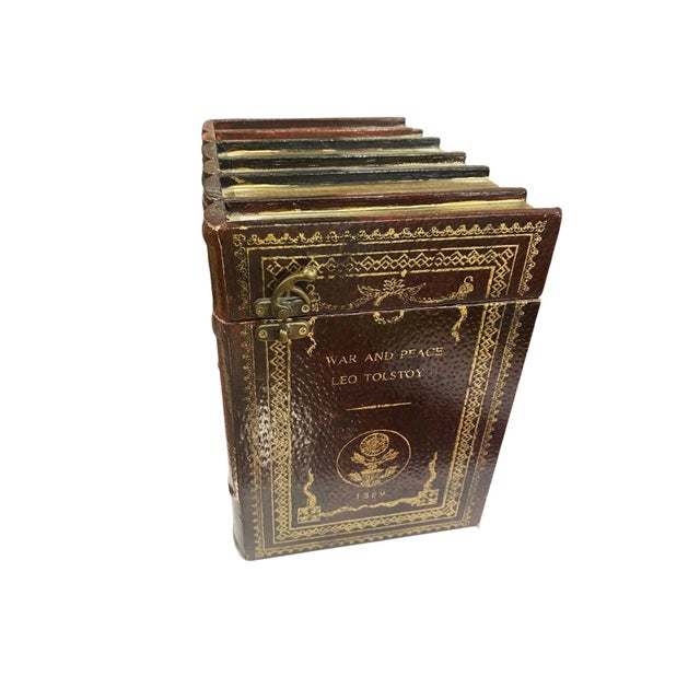 Contemporary Vintage Wooden Box for Decoration in the Shape of Books, With Lid For Sale - Image 3 of 7