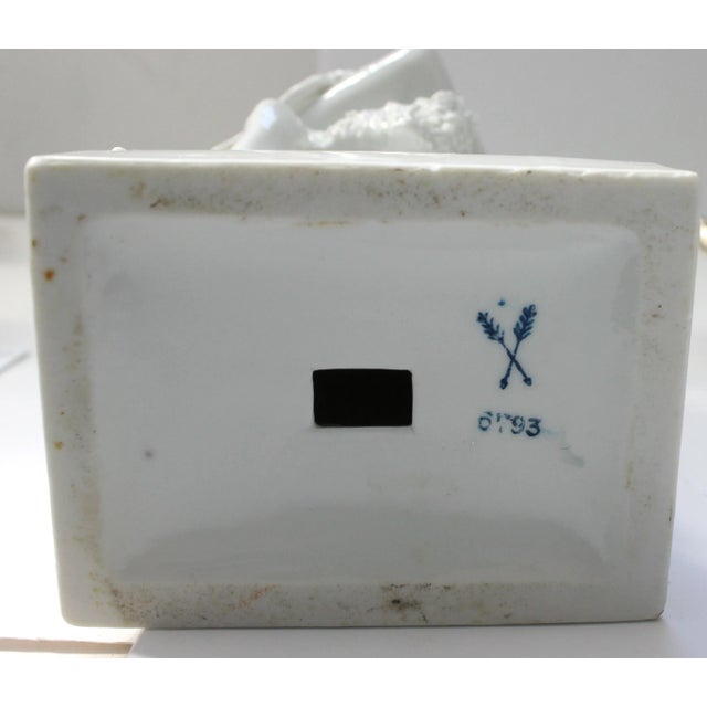 Meisen Style Allegorical Figurines Blanc De Chine Porcelain - a Pair For Sale - Image 12 of 12