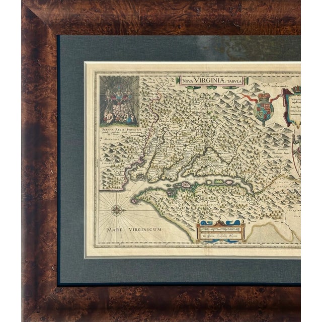 17th Century Capt. John Smith's Map of Virginia & Chesapeake Bay, by Blaeu, 1612 For Sale - Image 5 of 5