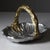 Brutalist fruit bowl shaped like a basket, made of aluminum and brass, designed by David Marshall for ART3, Spain, circa...