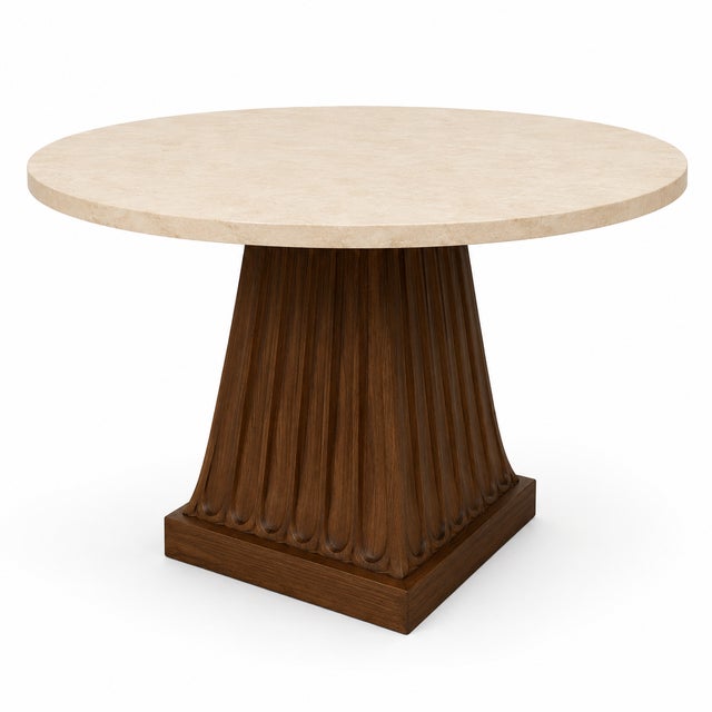 Kreiss Duchess Base With Travertine Top For Sale - Image 4 of 4