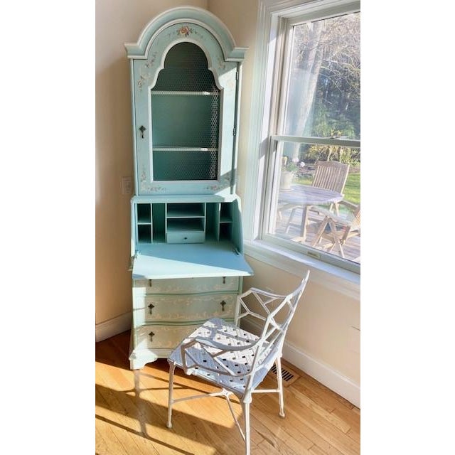 Traditional Light Blue Secretary Desk by John Widdicomb For Sale - Image 3 of 12
