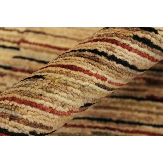 Textile Contemporary Gabbeh Beige/Rust Wool Rug - 4'2'' X 5'9'' For Sale - Image 7 of 10
