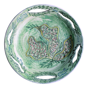 Vintage Painted Ceramic Glazed Plate by Faucigny Lucinge, 1950s