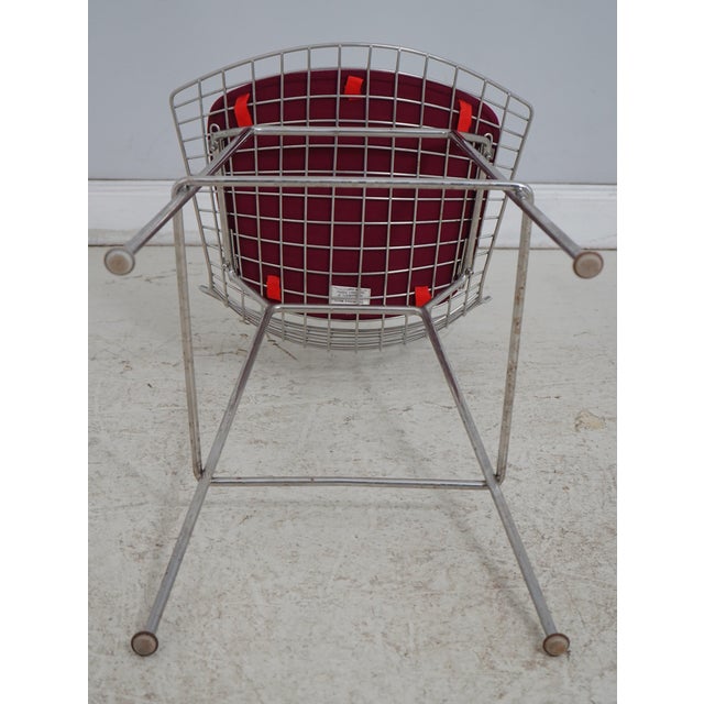 Set of 3 Harry Bertoia for Knoll Pair of Chrome Wire Frame Bar Stools For Sale - Image 18 of 18