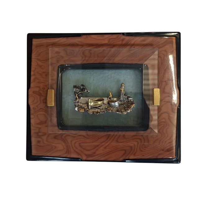 Alessandro Zenobi, Triptych of High Reliefs, 999 Silver and 24K Gold in Briar and Crystal, 1995, Set of 3 For Sale - Image 9 of 13