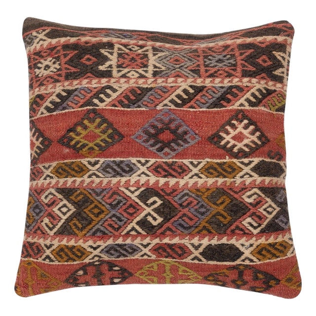 20"x20" Vintage Kilim Pillow Cover. Cushion Cover. Handmade Throw Pillow Cover For Sale