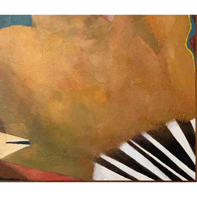 1997 "Blue Heaven" Abstract Oil Painting on Canvas Bill Shields Chicago Academy of Fine Art For Sale - Image 4 of 7