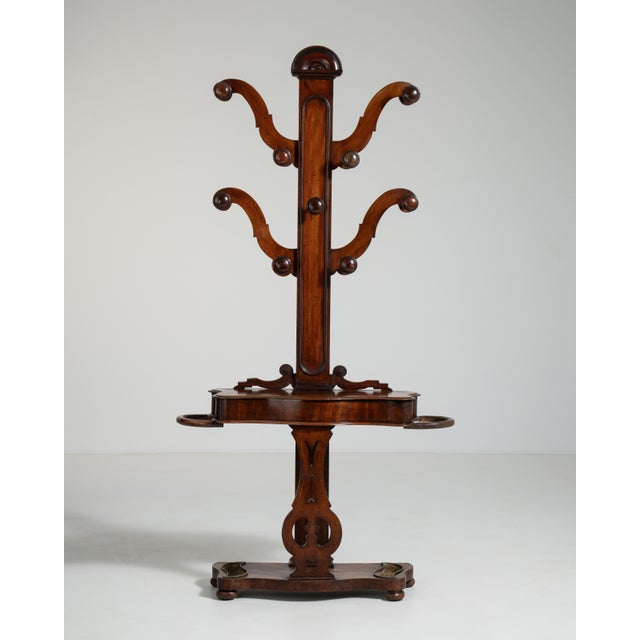 19th Century United Kingdom Victorian Brown Mahogany Coat Rack For Sale In Greensboro - Image 6 of 14