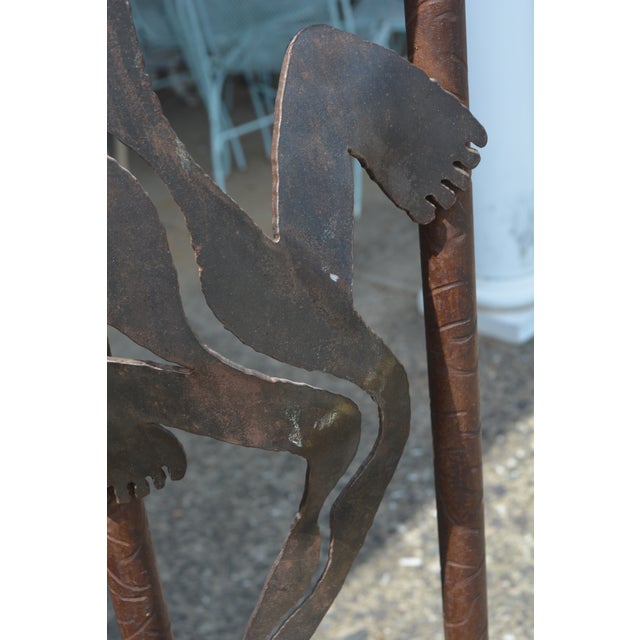 Metal 1970s Southwest Brown Iron & Metal Hand Crafted Lizards Tall Floor Lamp - Signed DKR For Sale - Image 7 of 18