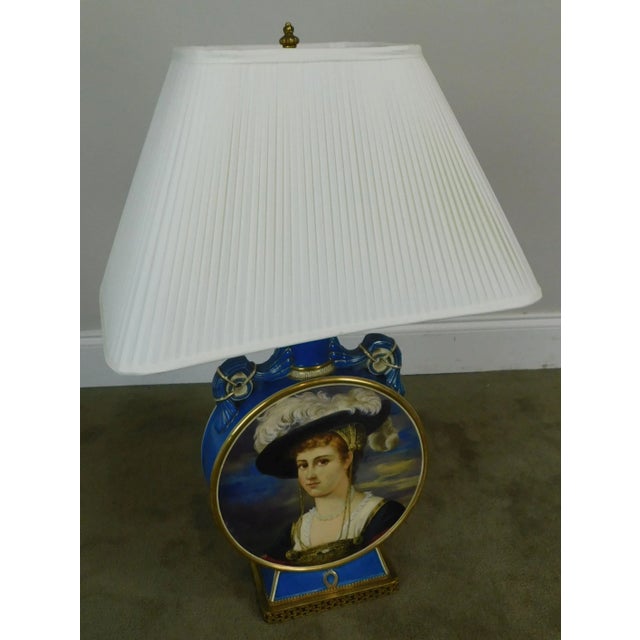 High Quality Moonflask Shape with Hand Painted Decoration of Renaissance Woman on One Side and Hummingbirds with Flowering...