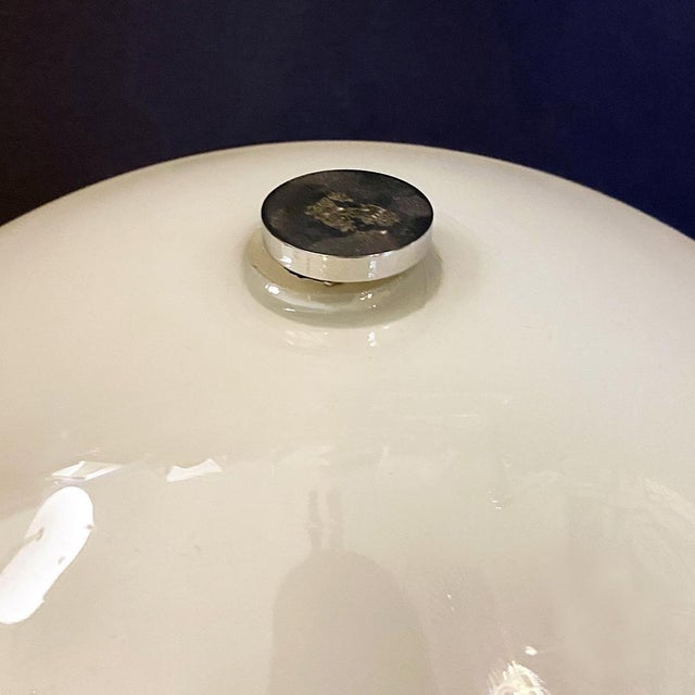 1970s Mid-Century Modern Italian Table Lamp with Glossy Opal Glass attributed to Mazzega, 1970s For Sale - Image 5 of 9