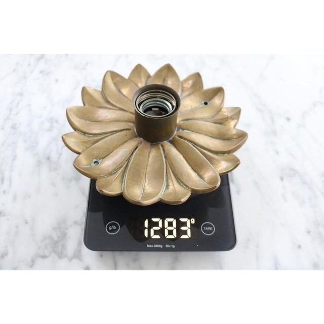 Hollywood Regency Brass Flower Wall Lamp, 1960s For Sale - Image 14 of 15