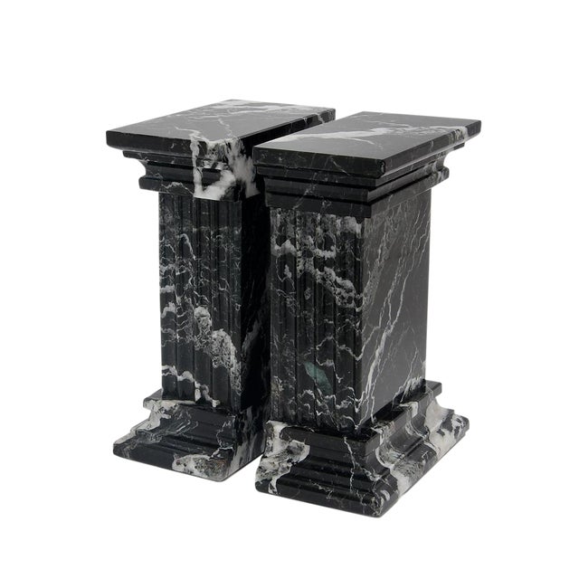 Black Marble Bookends - a Pair For Sale