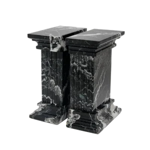 Black Marble Bookends - a Pair