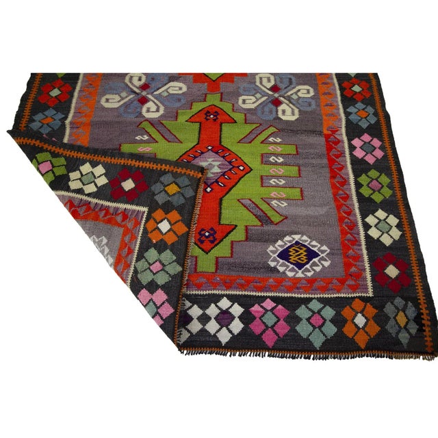 Mid 20th Century Vintage Kilim Rug For Sale - Image 5 of 7