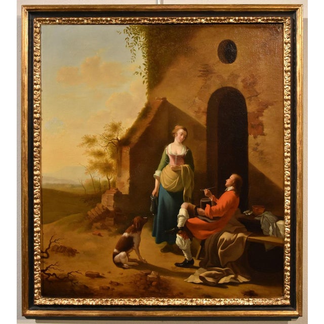 Follower of Jan Vermeer d'Utrecht, Genre Scene, 1750, Oil on Canvas, Framed For Sale - Image 12 of 12