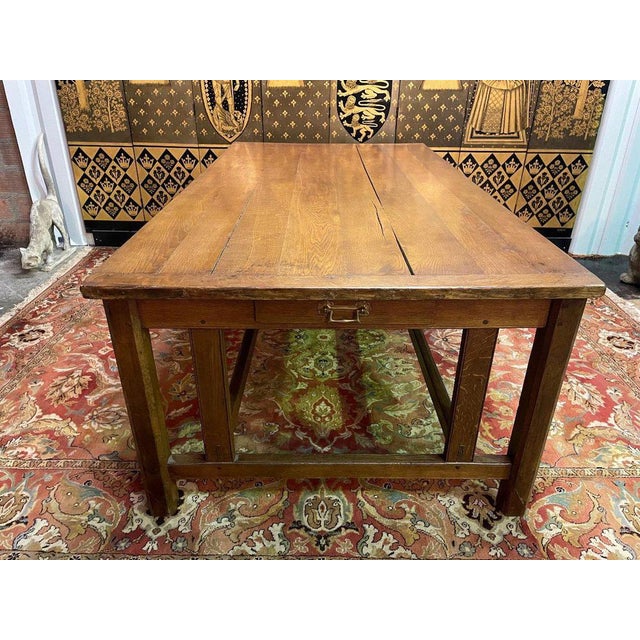 Oak Farmhouse Table For Sale - Image 5 of 8