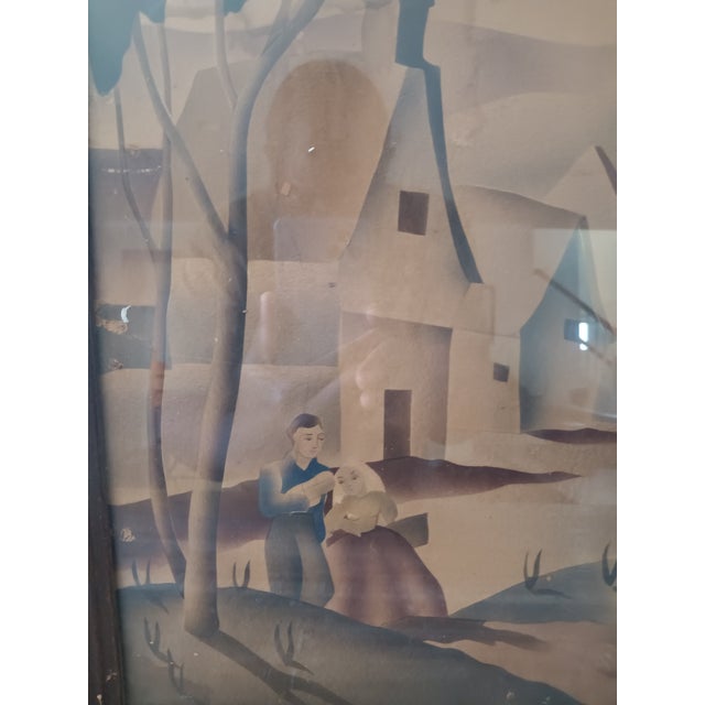 Paint Capture the Charm of the 1940s With This Benjamin Jorj Harris Original. For Sale - Image 7 of 9