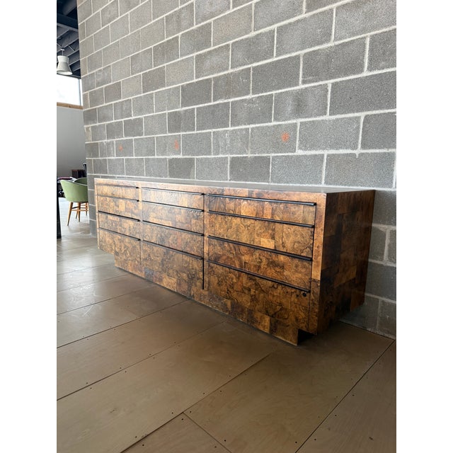 Mid-Century Modern Paul Evans Patchwork Dark Burl Credenza / Dresser For Sale - Image 3 of 7