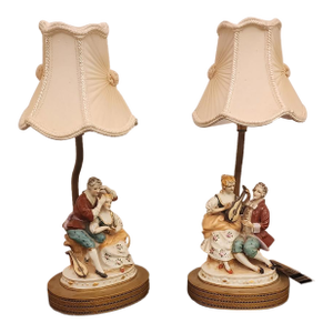 Pair of Mid 20th Century Porcelain Lamp