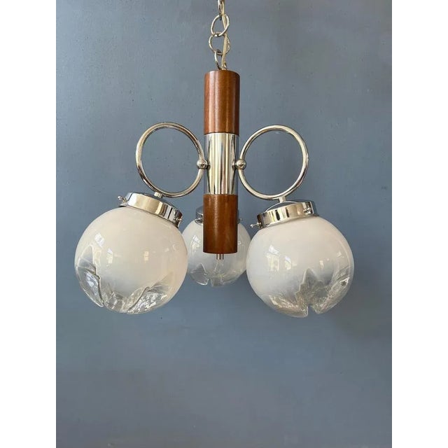 Mid-Century Space Age Murano Glass Pendant Light Ceiling Lamp from Mazzega, 1970s For Sale - Image 11 of 11