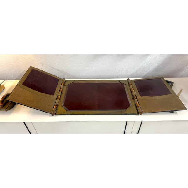Vintage 1970’s Gucci Leather and Faux Bamboo 5 piece Desk Set For Sale - Image 14 of 15