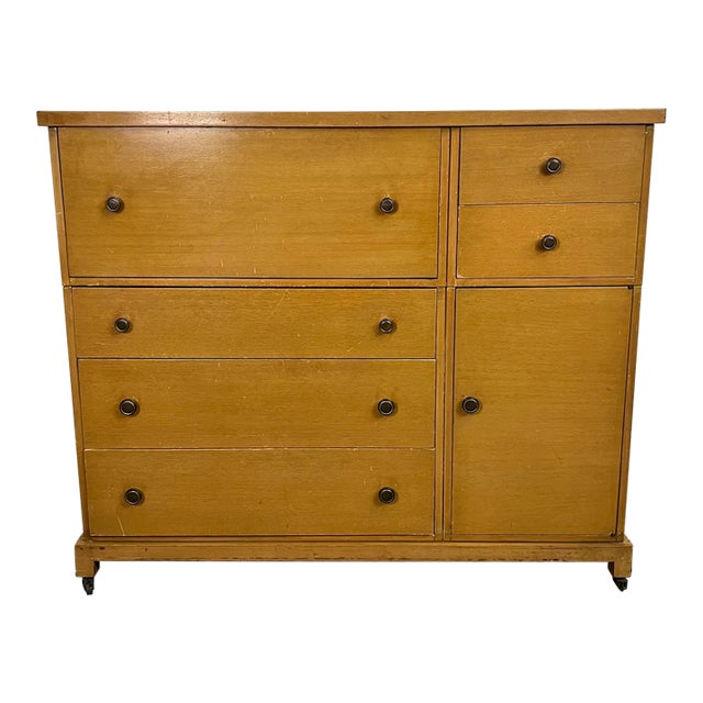 Tall Robsjohn Gibbings for Widdicomb Chest With Secretary Desk For Sale