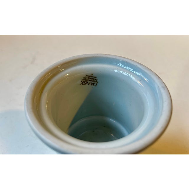 Stoneware Vase with Blue Stripes by Niels Refsgaard for Danish Design Ltd., 1980s For Sale - Image 4 of 8