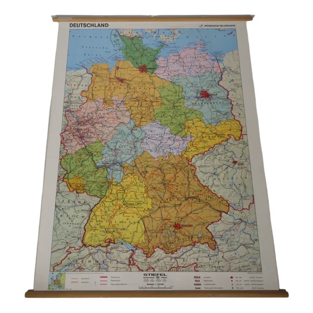 Vintage Map of Germany, 1990s For Sale