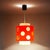 Space Age Hanging Lamp with Orange and White Lampshade, 1970s For Sale - Image 11 of 11