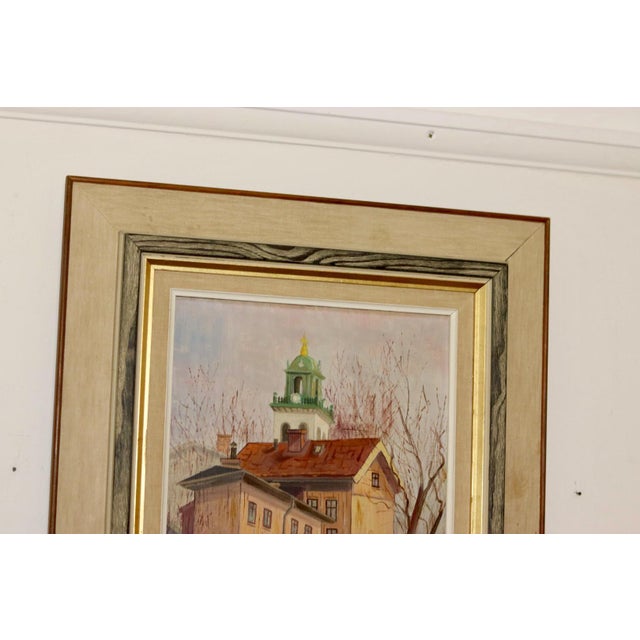 Mid-Century Modern Björn Roberts, Anderswgatan, 1950s, Oil on Board, Framed For Sale - Image 3 of 11