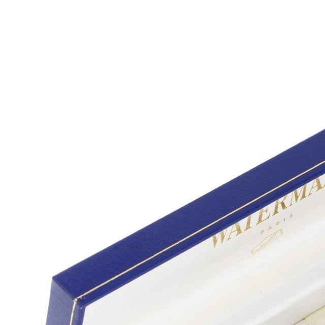 Waterman pen set. French; Hemisphere model in a case with one 18kt white gold fountain pen and one ballpoint pen; matte...