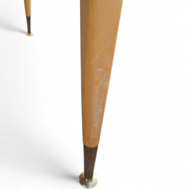Mid-Century Modern Coffee Table in Maple Veneer and Beech with Brass Legs, Germany, 1960s For Sale - Image 6 of 10