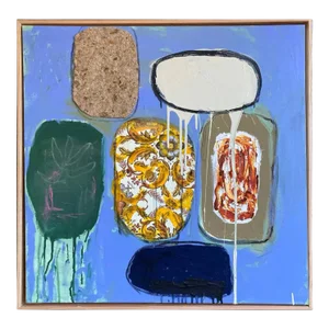 Quorum, Framed Contemporary Multimedia Abstract Painting, Guy Lyman