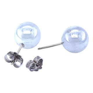 Tiffany & Co. Silver Bead Ball Stud Earrings 10mm 4.69g, A Pair For Sale