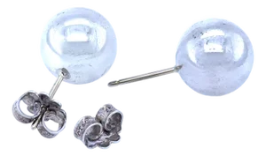 Tiffany & Co. Silver Bead Ball Stud Earrings 10mm 4.69g, A Pair