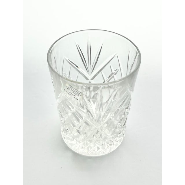 1980s 1980s Vintage Crystal Cocktail Old Fashioned Tumbler Glasses, Fan & X Cuts - Set of 4 For Sale - Image 5 of 8